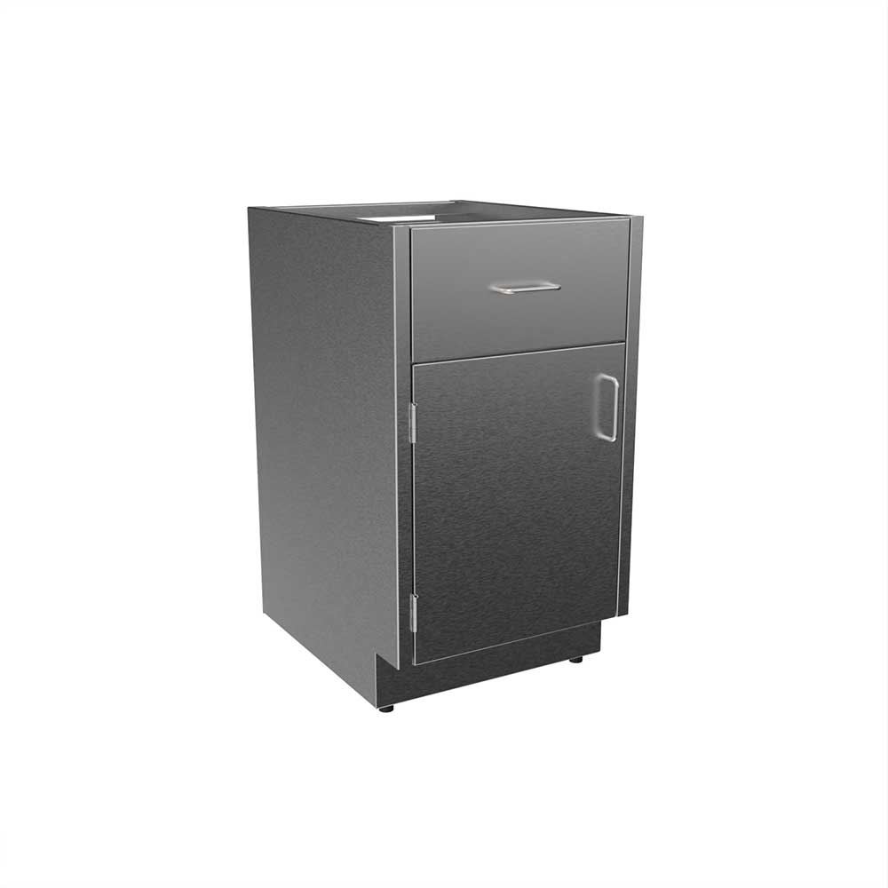 SBC3218-A-LH Stainless Steel ADA Height Base Cabinet with 1 Drawer, 1 Door