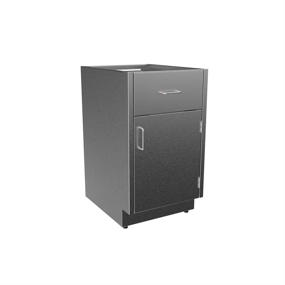 SBC3218-A-RH Stainless Steel ADA Height Base Cabinet with 1 Drawer, 1 Door