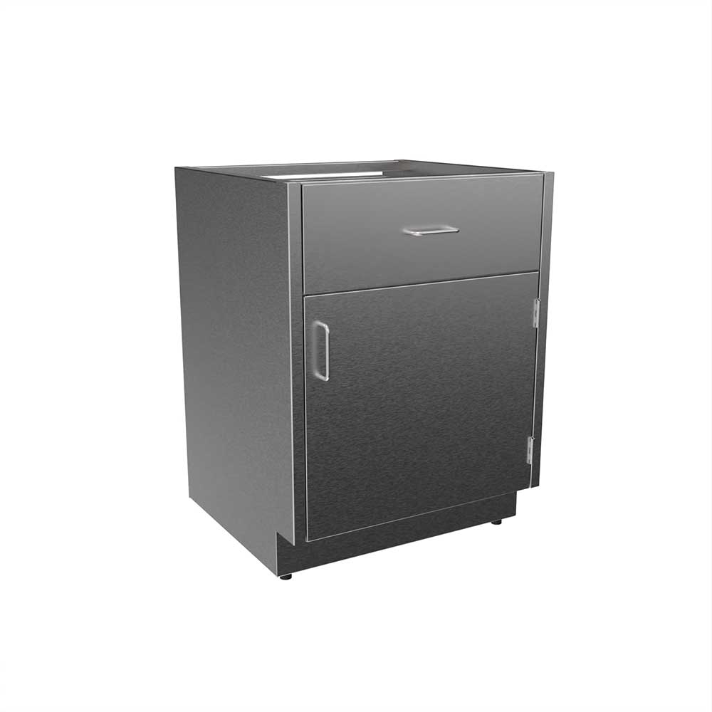 SBC3224-A-RH Stainless Steel ADA Height Base Cabinet with 1 Drawer, 1 Door