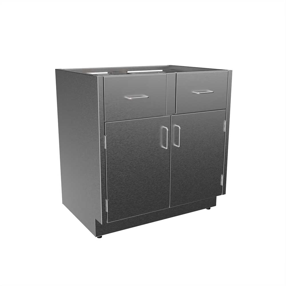 SBC3230-A Stainless Steel ADA Height Base Cabinet with 2 Drawers, 2 Doors