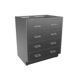 SBC3530-4DW Stainless Steel Standing Height Base Cabinet with 4 Drawers