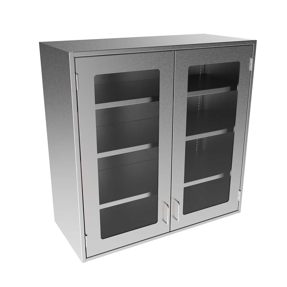 SWC3636-GD-16 Stainless Steel Framed Glass Door Wall Cabinet