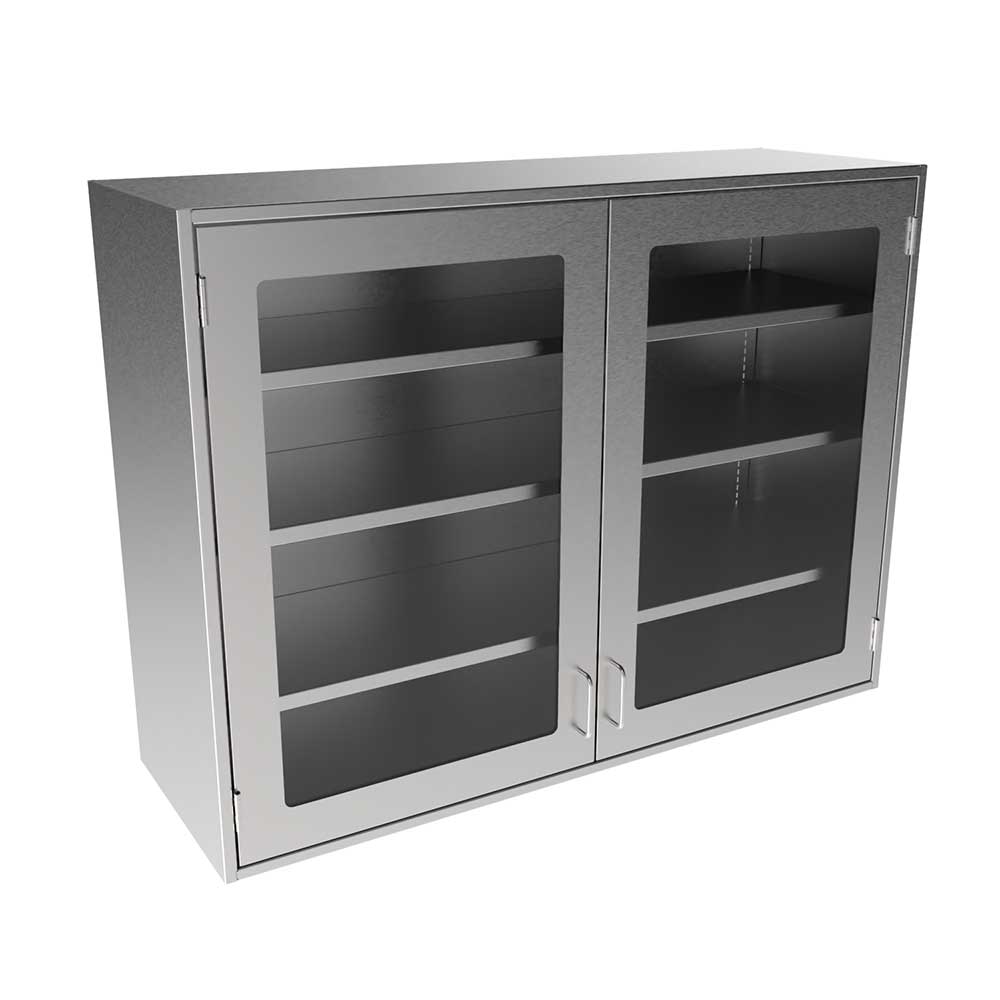 SWC3648-GD-16 Stainless Steel Framed Glass Door Wall Cabinet